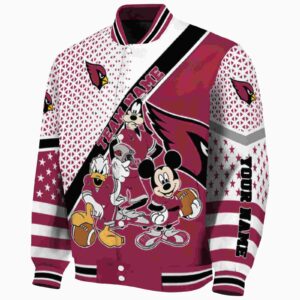 custom arizona cardinals mickey donald goofy red white jacket best selling jacketwow