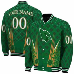 custom arizona cardinals shamrock pattern green jacket fashion forward jacketwow