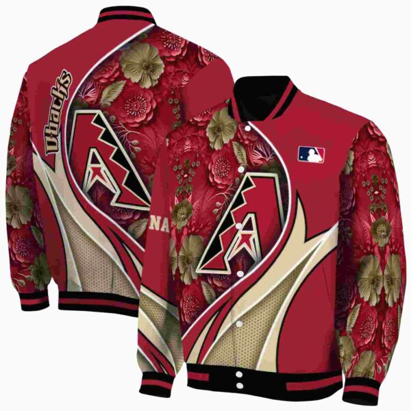 custom arizona diamondbacks floral print red jacket fashion forward jacketwow