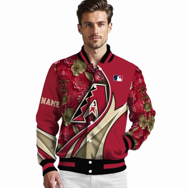 custom arizona diamondbacks floral print red jacket high quality jacketwow