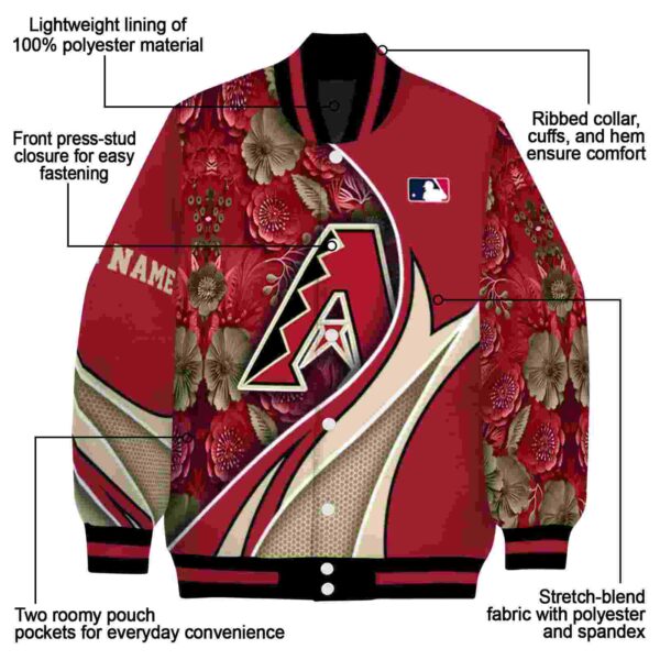 custom arizona diamondbacks floral print red jacket new arrival jacketwow