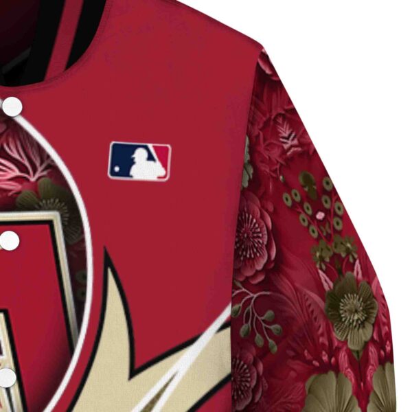 custom arizona diamondbacks floral print red jacket premium grade jacketwow