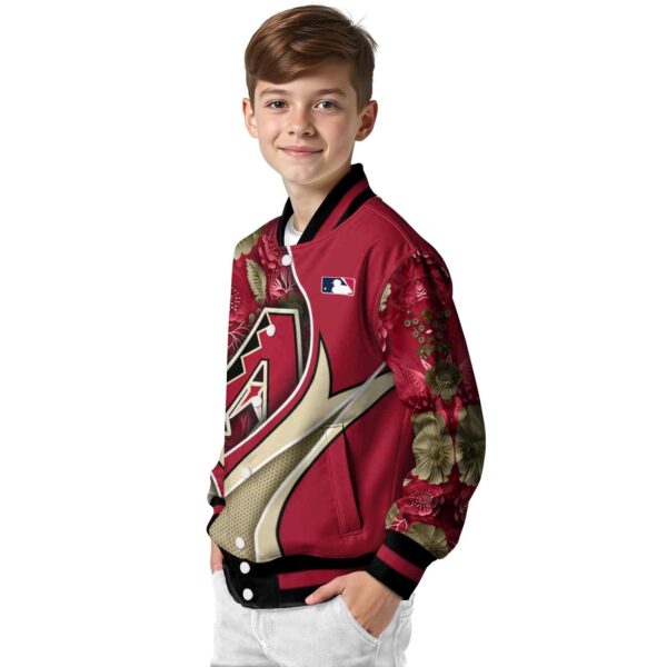 custom arizona diamondbacks floral print red jacket trendy jacketwow