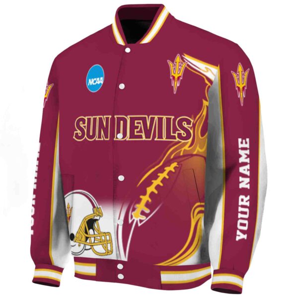 custom arizona state sun devils flaming football maroon white jacket best selling jacketwow