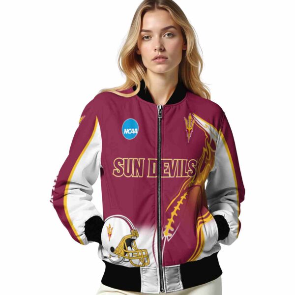 custom arizona state sun devils flaming football maroon white jacket latest model jacketwow