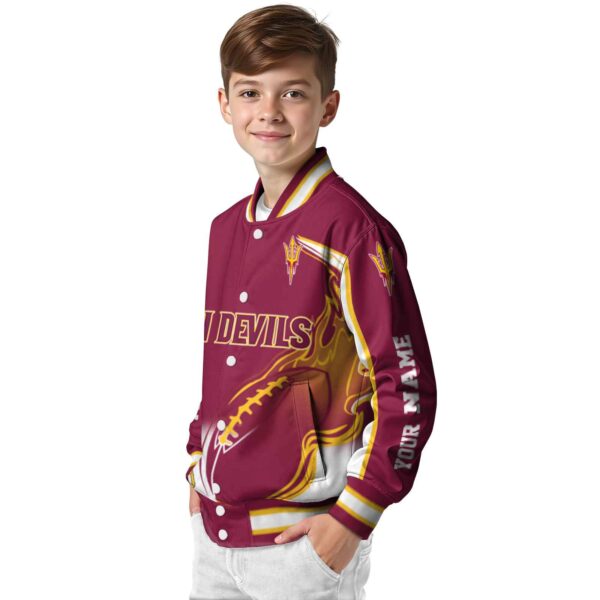 custom arizona state sun devils flaming football maroon white jacket trendy jacketwow