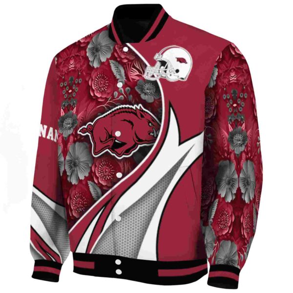custom arkansas razorbacks floral print red jacket best selling jacketwow