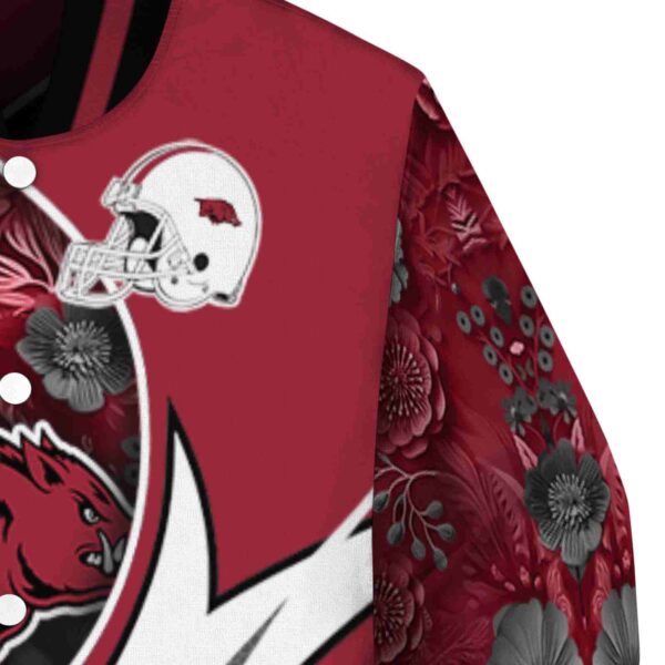 custom arkansas razorbacks floral print red jacket premium grade jacketwow