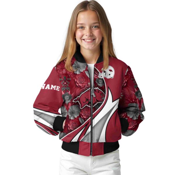 custom arkansas razorbacks floral print red jacket top rated jacketwow