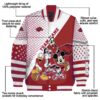 custom arkansas razorbacks mickey donald goofy red white jacket new arrival jacketwow