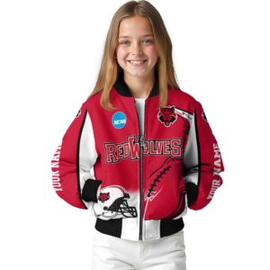 custom arkansas state red wolves flaming football scarlet white jacket top rated jacketwow