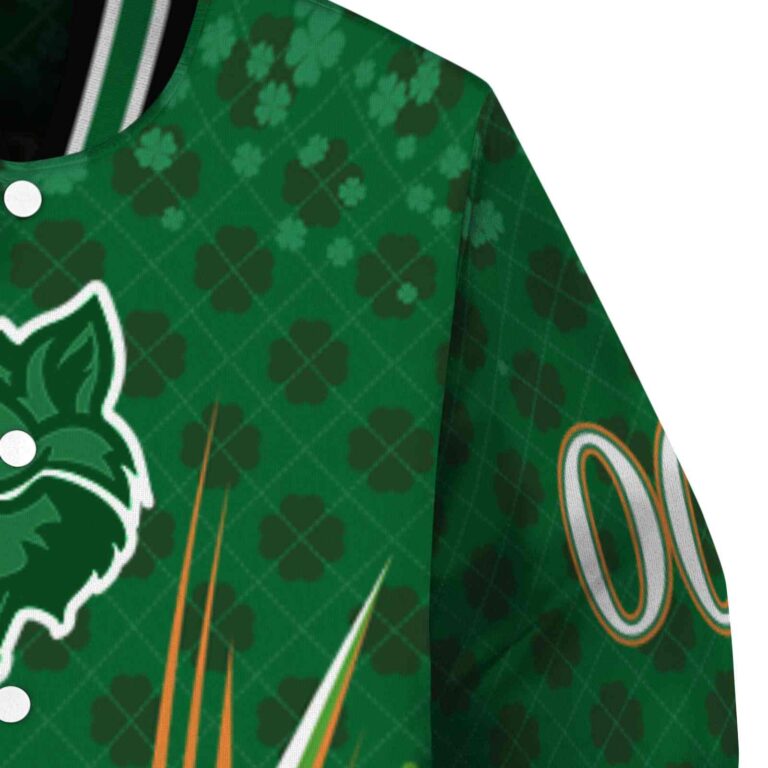 custom arkansas state red wolves shamrock pattern green jacket premium grade jacketwow
