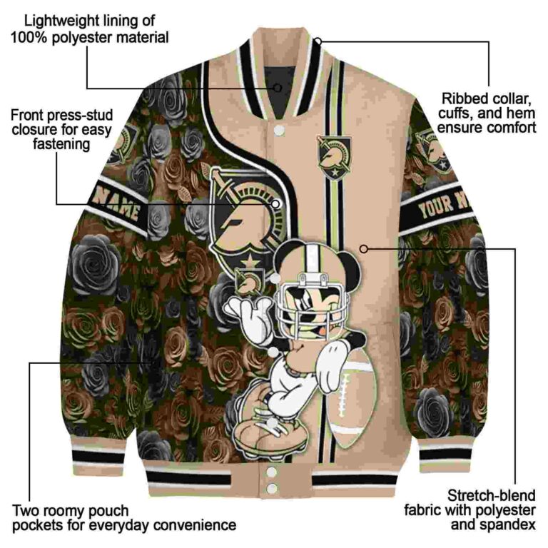 custom army black knights rose mickey gold jacket new arrival jacketwow