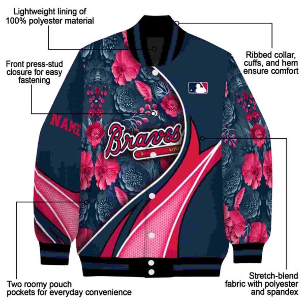 custom atlanta braves floral print navy jacket new arrival jacketwow