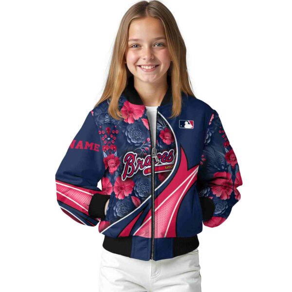 custom atlanta braves floral print navy jacket top rated jacketwow