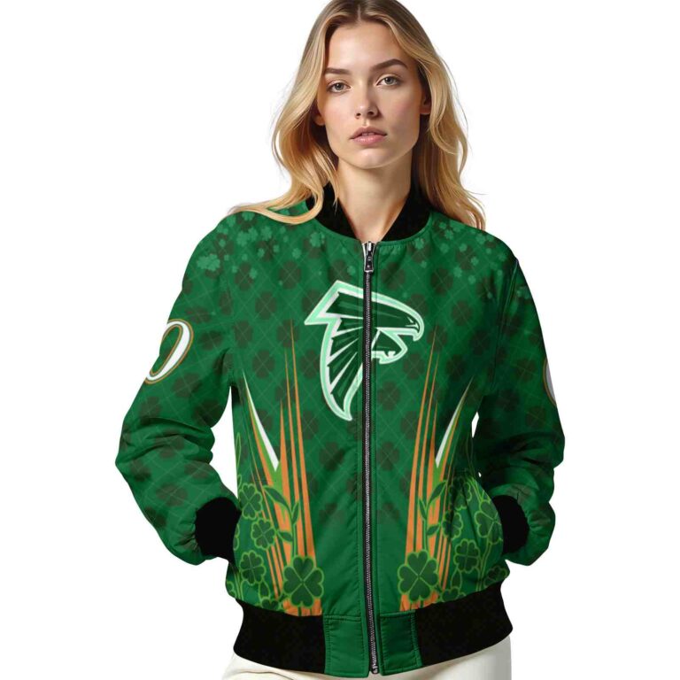 custom atlanta falcons shamrock pattern green jacket latest model jacketwow