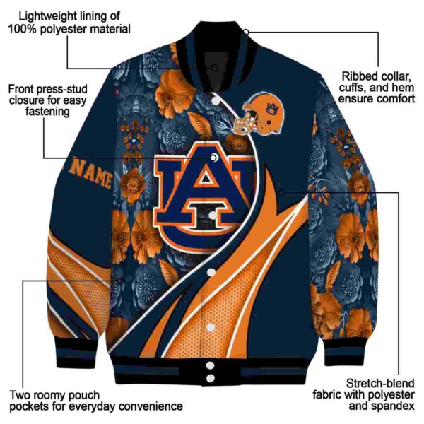 custom auburn tigers floral print navy blue jacket new arrival jacketwow