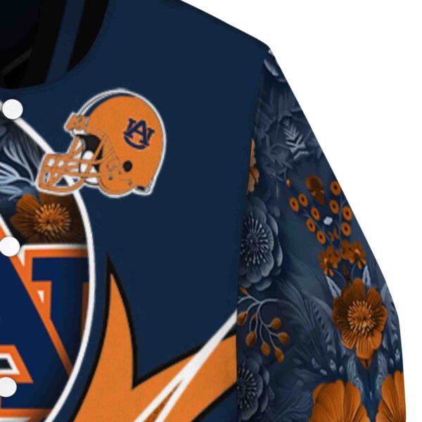custom auburn tigers floral print navy blue jacket premium grade jacketwow