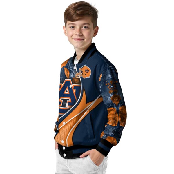 custom auburn tigers floral print navy blue jacket trendy jacketwow
