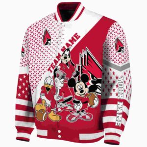 custom ball state cardinals mickey donald goofy red white jacket best selling jacketwow