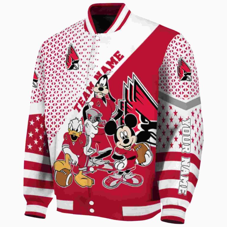 custom ball state cardinals mickey donald goofy red white jacket best selling jacketwow