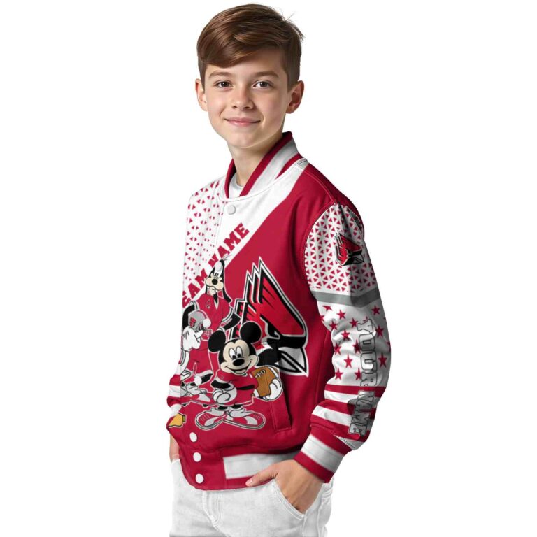 custom ball state cardinals mickey donald goofy red white jacket trendy jacketwow