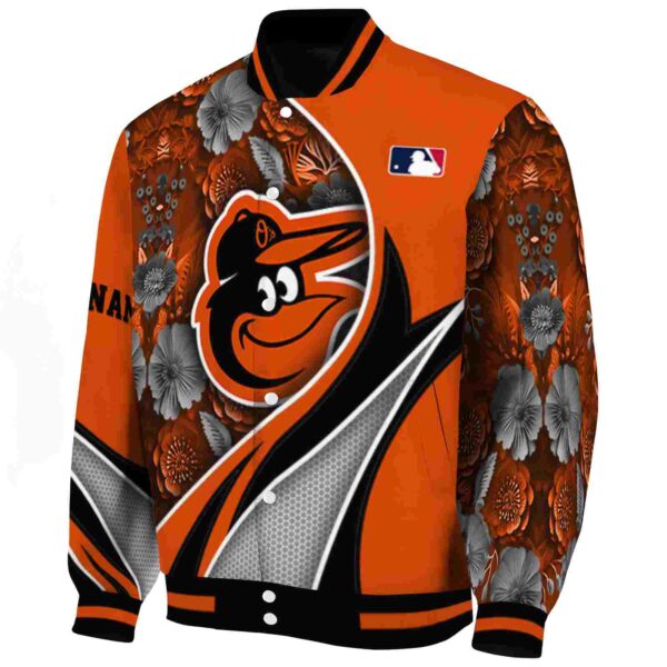 custom baltimore orioles floral print orange jacket best selling jacketwow
