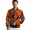 custom baltimore orioles floral print orange jacket high quality jacketwow