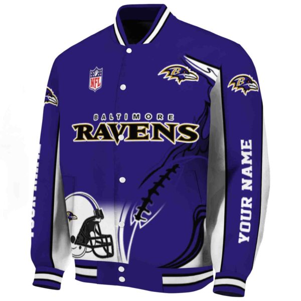 custom baltimore ravens flaming football purple white jacket best selling jacketwow