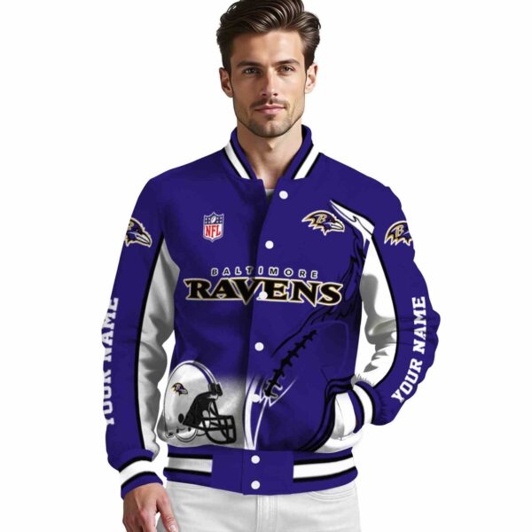 custom baltimore ravens flaming football purple white jacket high quality jacketwow