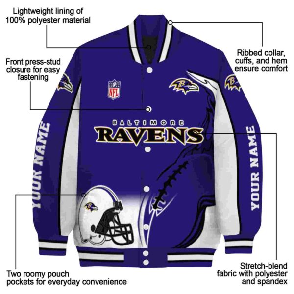 custom baltimore ravens flaming football purple white jacket new arrival jacketwow