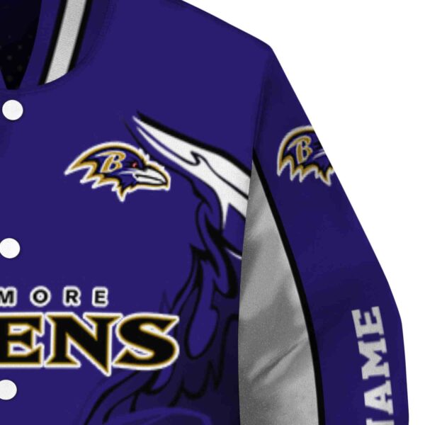 custom baltimore ravens flaming football purple white jacket premium grade jacketwow