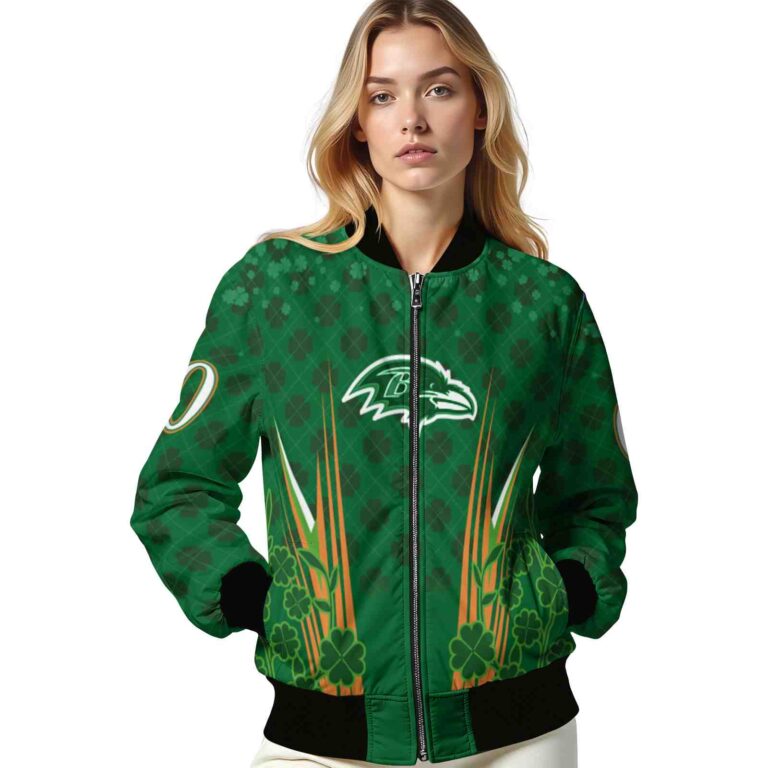 custom baltimore ravens shamrock pattern green jacket latest model jacketwow