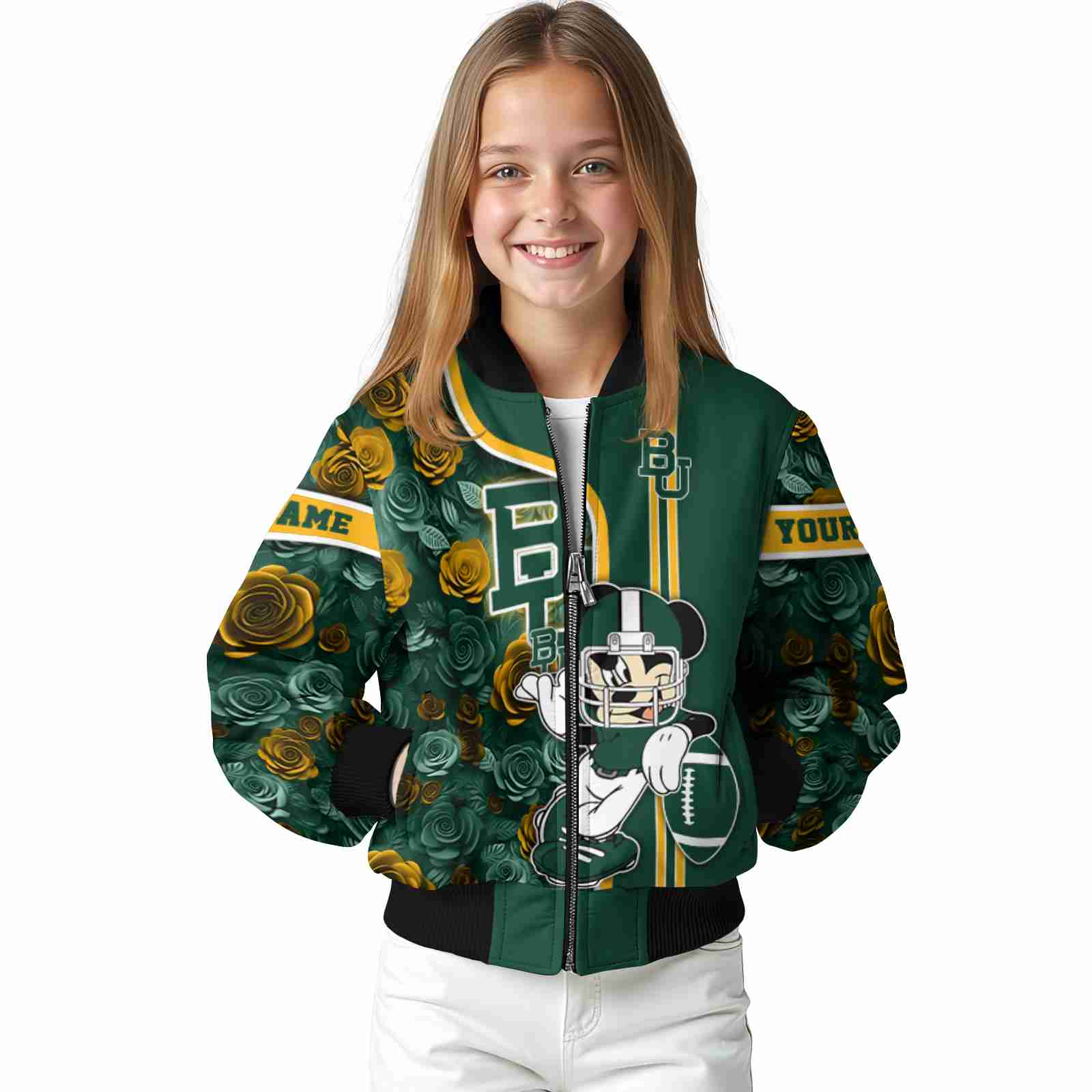 custom baylor bears rose mickey green jacket top rated jacketwow custom baylor bears rose mickey green jacket top rated jacketwow