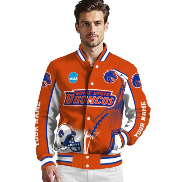 custom boise state broncos flaming football orange white jacket high quality jacketwow