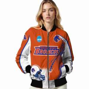 custom boise state broncos flaming football orange white jacket latest model jacketwow