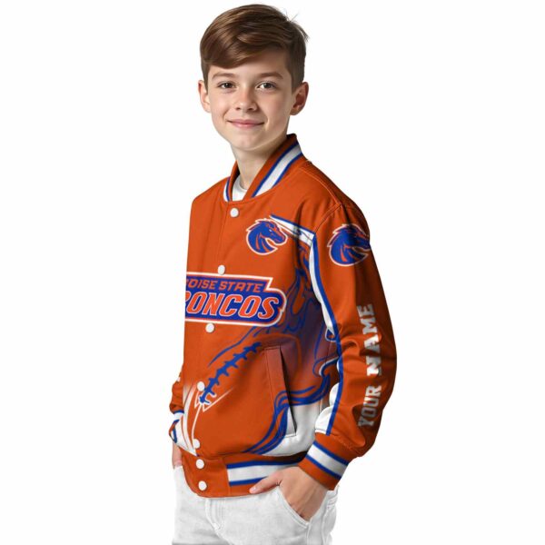 custom boise state broncos flaming football orange white jacket trendy jacketwow