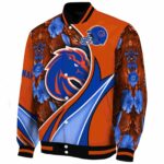 custom boise state broncos floral print orange jacket best selling jacketwow