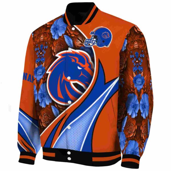 custom boise state broncos floral print orange jacket best selling jacketwow