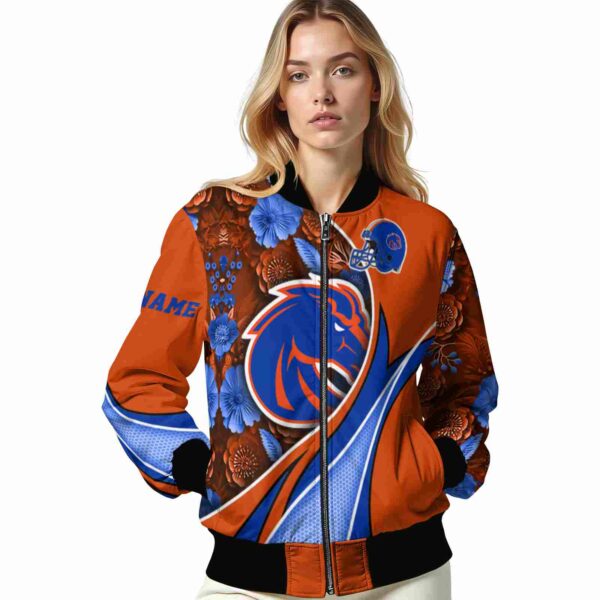 custom boise state broncos floral print orange jacket latest model jacketwow