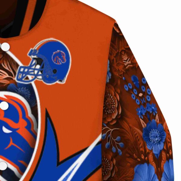 custom boise state broncos floral print orange jacket premium grade jacketwow