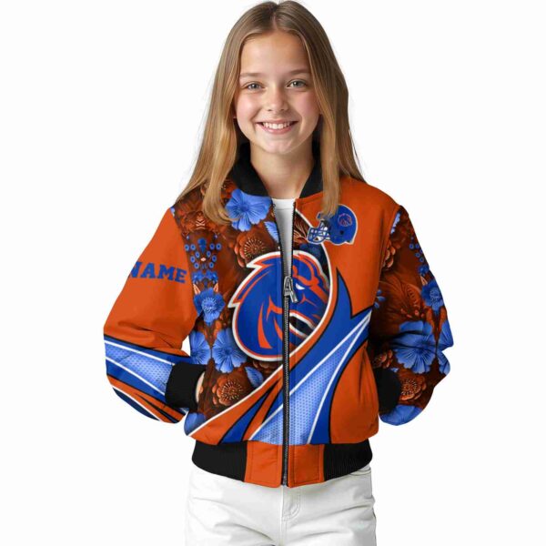 custom boise state broncos floral print orange jacket top rated jacketwow