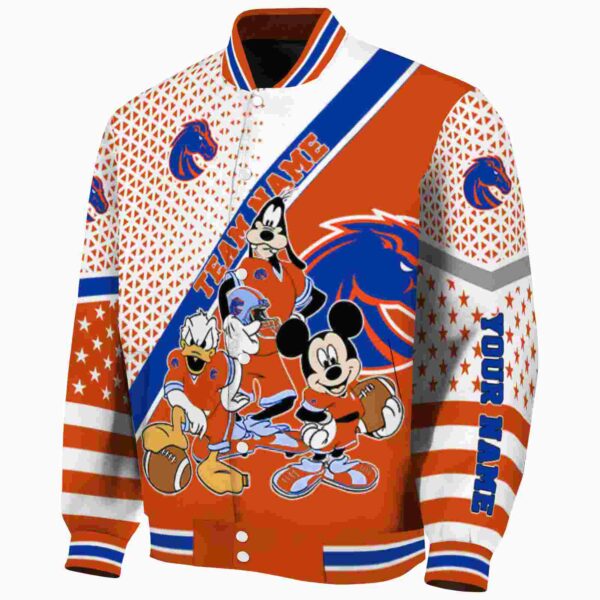custom boise state broncos mickey donald goofy orange white jacket best selling jacketwow