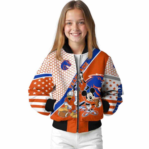 custom boise state broncos mickey donald goofy orange white jacket top rated jacketwow