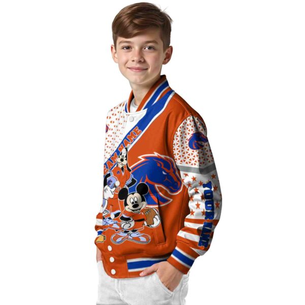 custom boise state broncos mickey donald goofy orange white jacket trendy jacketwow