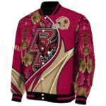 custom boston college eagles floral print maroon jacket best selling jacketwow