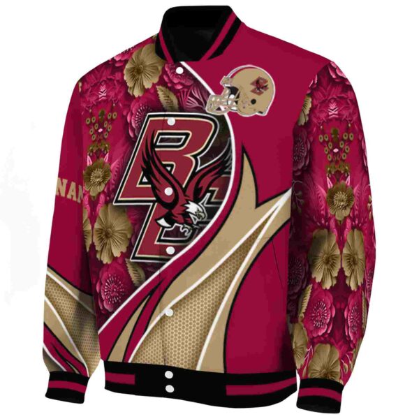 custom boston college eagles floral print maroon jacket best selling jacketwow