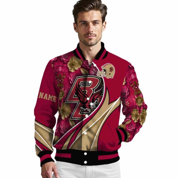 custom boston college eagles floral print maroon jacket high quality jacketwow
