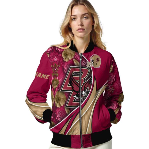 custom boston college eagles floral print maroon jacket latest model jacketwow