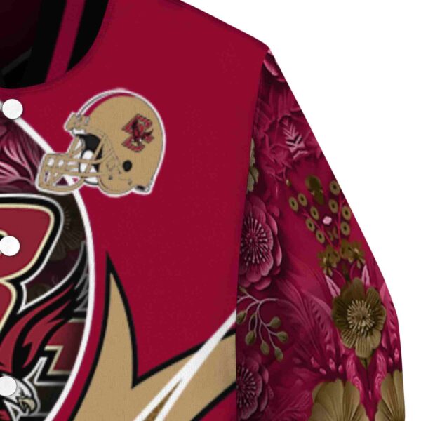 custom boston college eagles floral print maroon jacket premium grade jacketwow